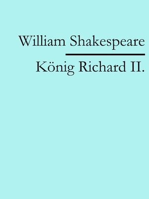 cover image of König Richard II.